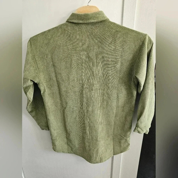 BKE Corduroy Oversized Shacket‎ Green size Small - Picture 2 of 4